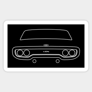 1971 vintage Plymouth Hemi GTX outline graphic (white) Sticker